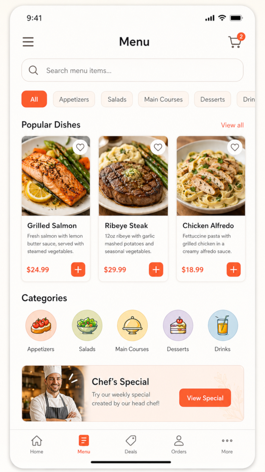 Full-color website mockup after AI styling