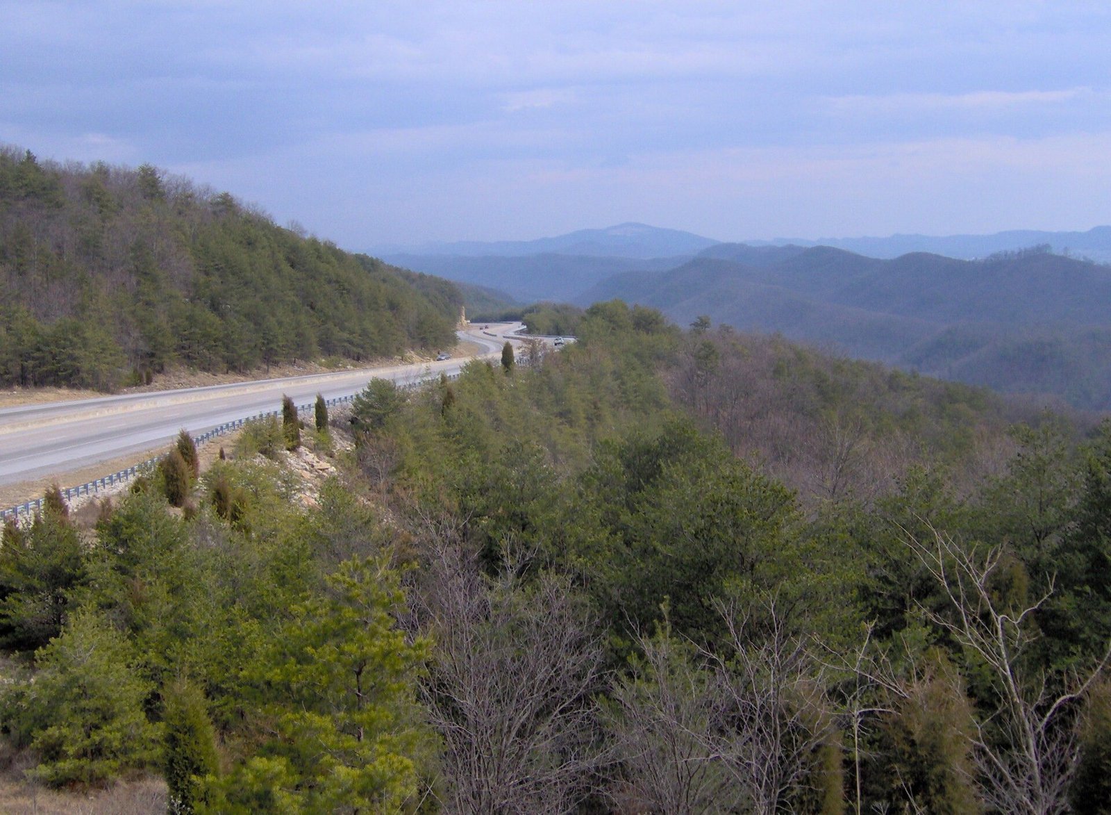 Clinch Mountain's long ridge above farmland in East Tennessee